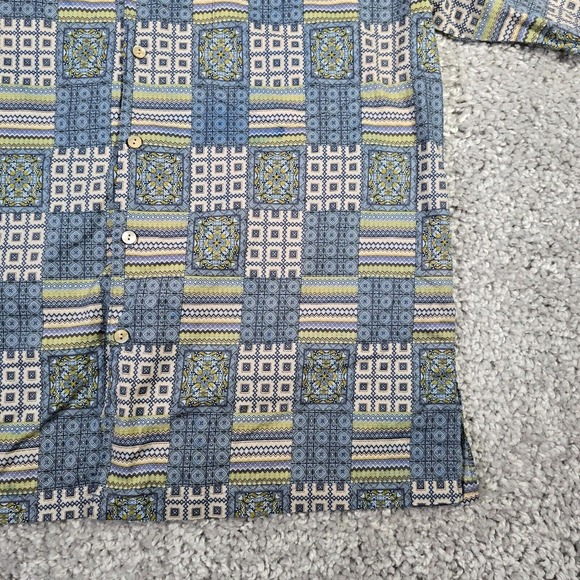Tori Richard Mens Shirt M Blue Floral Short Sleeve Button Up Made in USA Beach - Picture 3 of 12